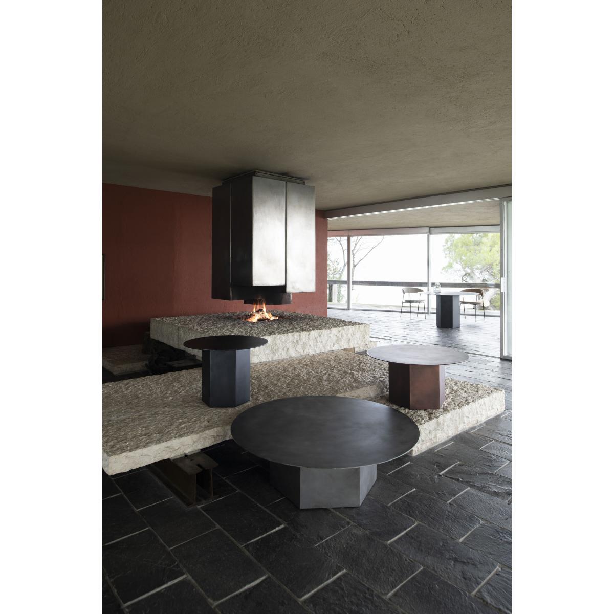 Epic Coffee table - / Steel - Ø 80 x H 38 cm by Gubi Black – image 2