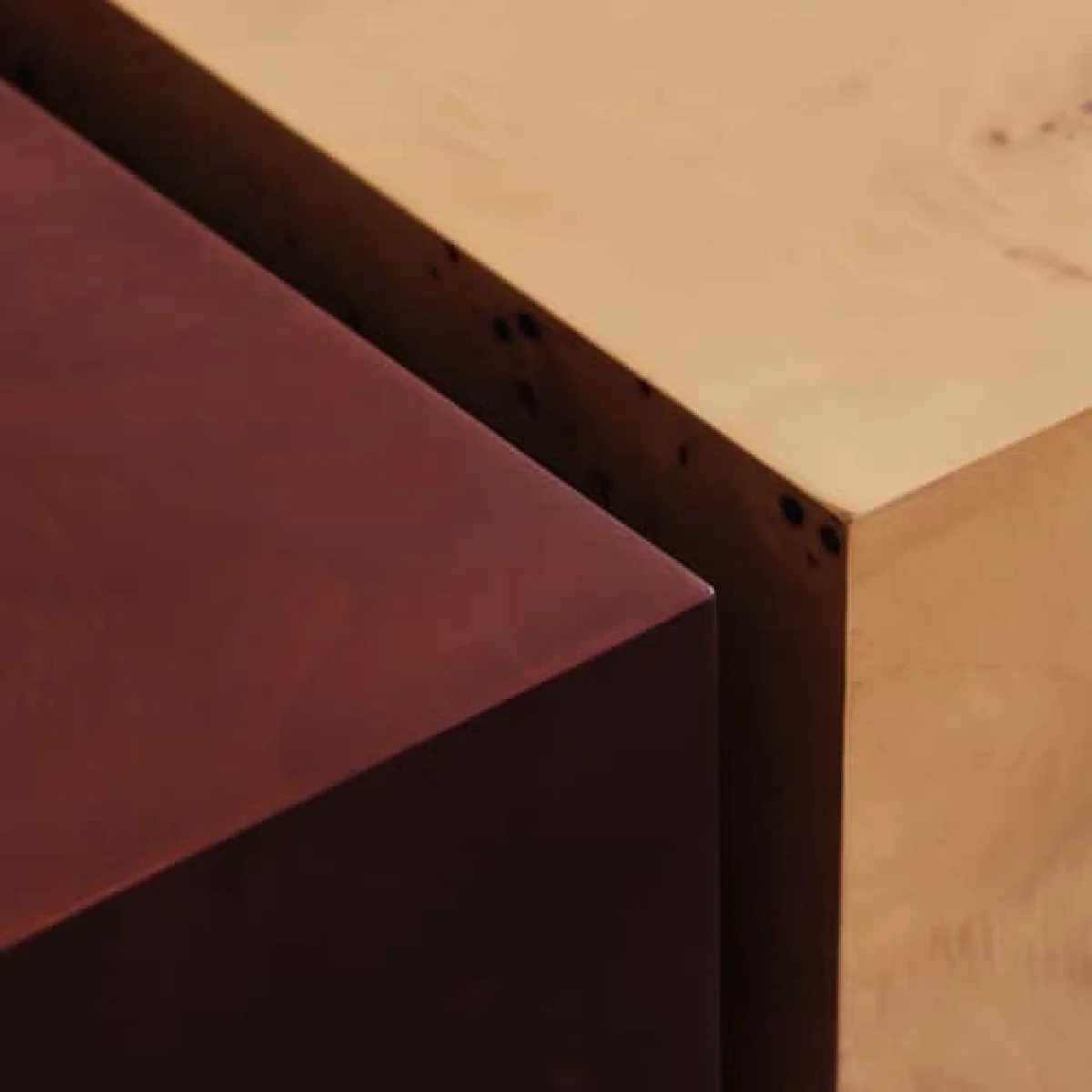 Burl Coffee table natural wood / 70 x 70 x H 30 cm - Drawer - Ferm Living – image 5