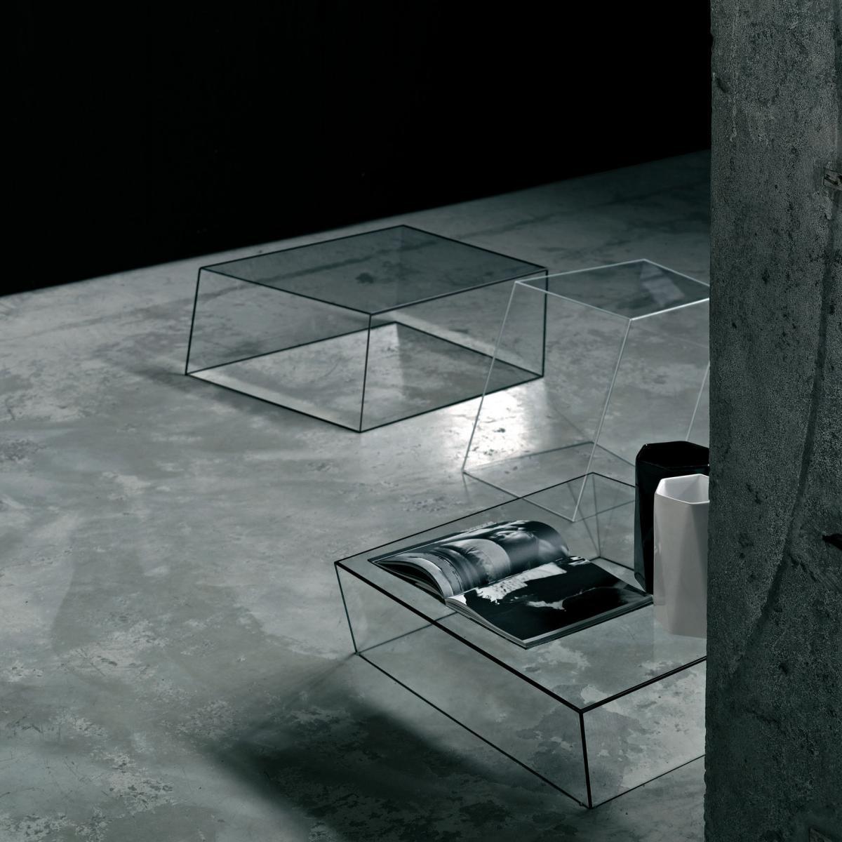 Wireframe Coffee table - 75 x 87 cm by Glas Italia Black/Transparent – image 2