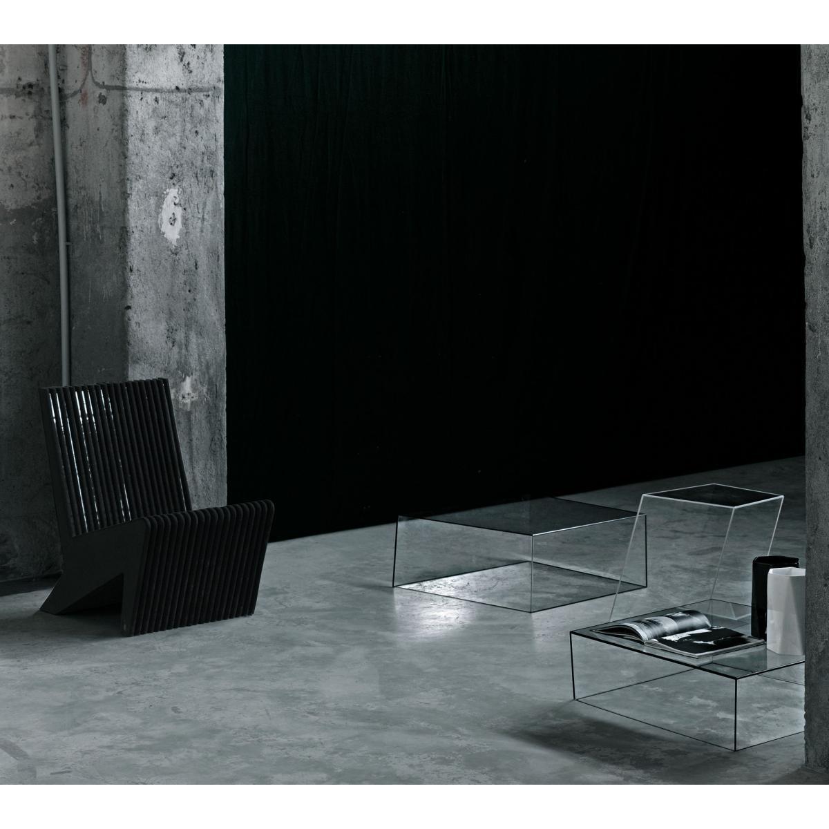 Wireframe Coffee table - 75 x 87 cm by Glas Italia Black/Transparent – image 4