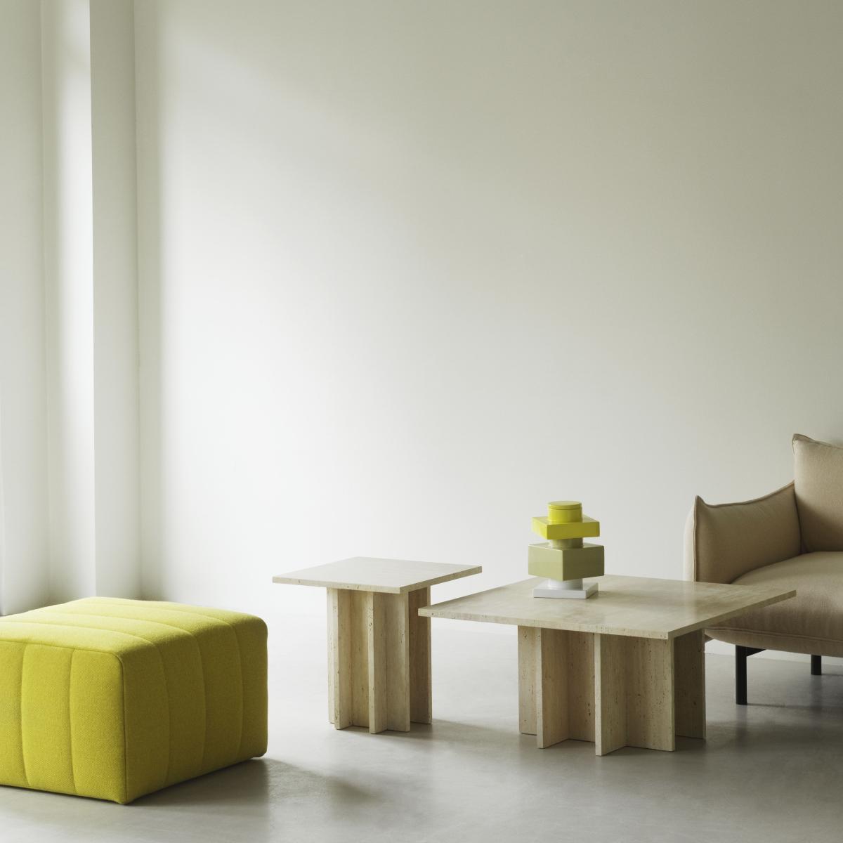 Edge Small Coffee table stone beige / Travertine - 45 x 45 x H 43 cm - Normann Copenhagen – image 5