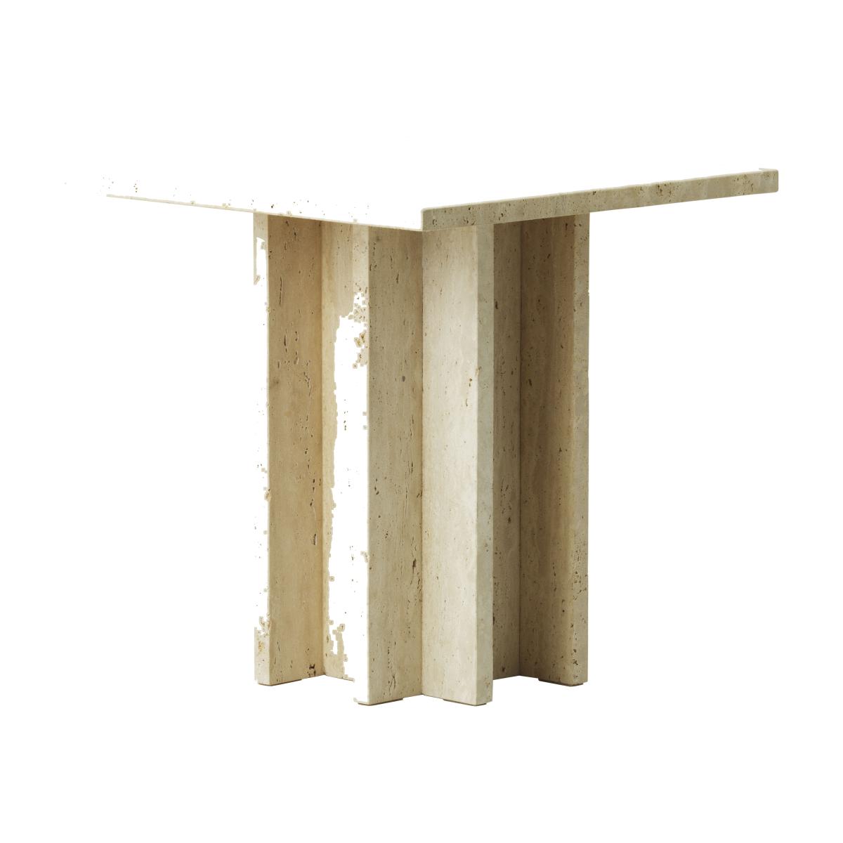 Edge Small Coffee table stone beige / Travertine - 45 x 45 x H 43 cm - Normann Copenhagen – image 1