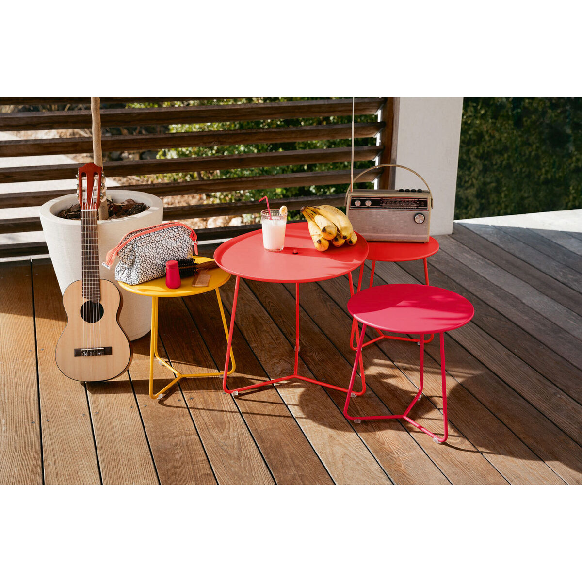 Cocotte Coffee table - / L 55 x H 43.5 cm - Detachable table top by Fermob Green/Grey – image 2
