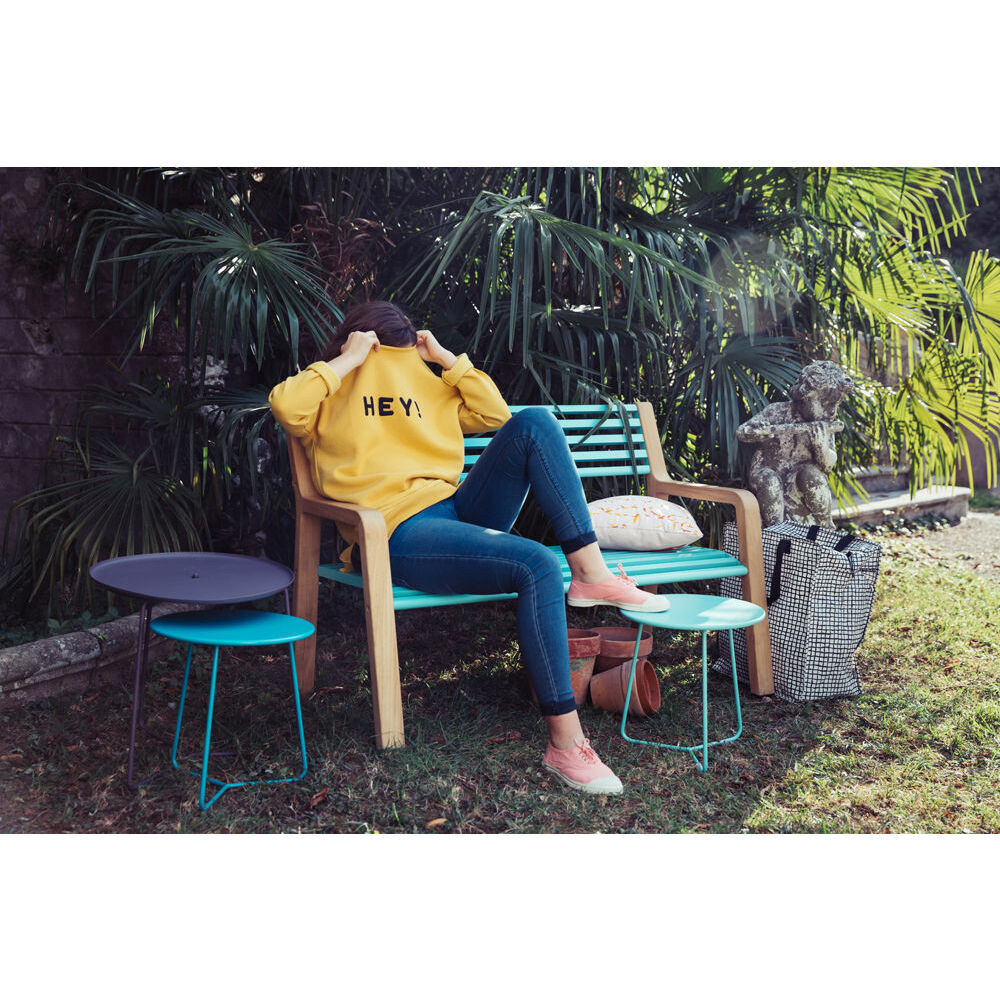 Cocotte Coffee table - / L 55 x H 43.5 cm - Detachable table top by Fermob Green/Grey – image 3