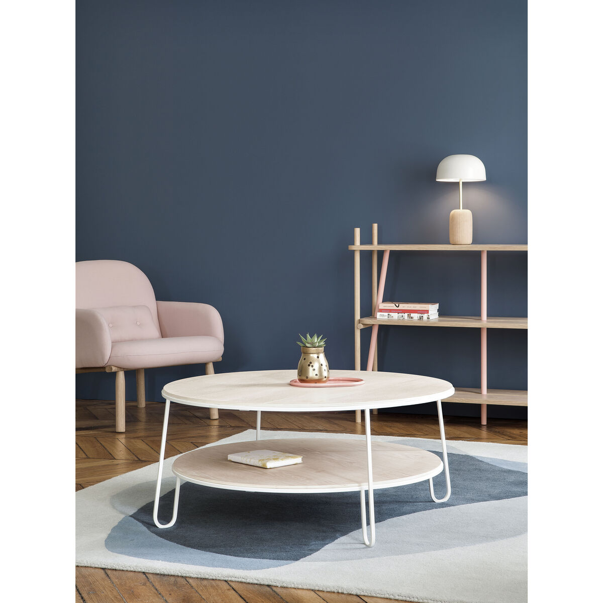Eugénie Large Coffee table - / Oak - Ø 90 by Hartô White/Natural wood – image 3