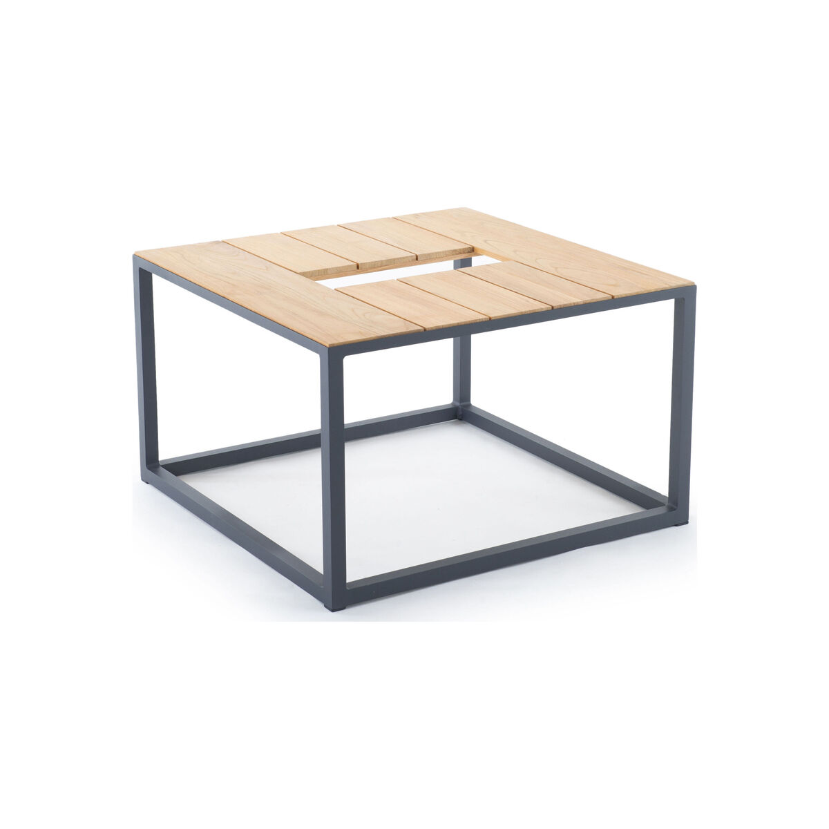 Fire Table Coffee table - / Space for bioethanol fireplace - 80 x 80 cm by Unopiu Natural wood – image 1