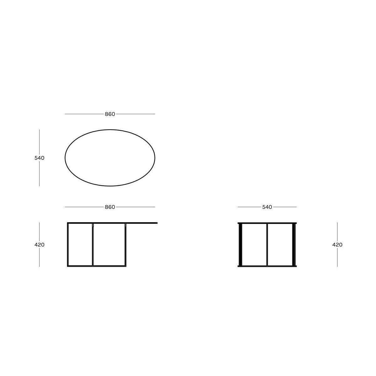 Slim Irony Coffee table - oval / 86 x 54 cm H 42 cm by Zeus White – image 3