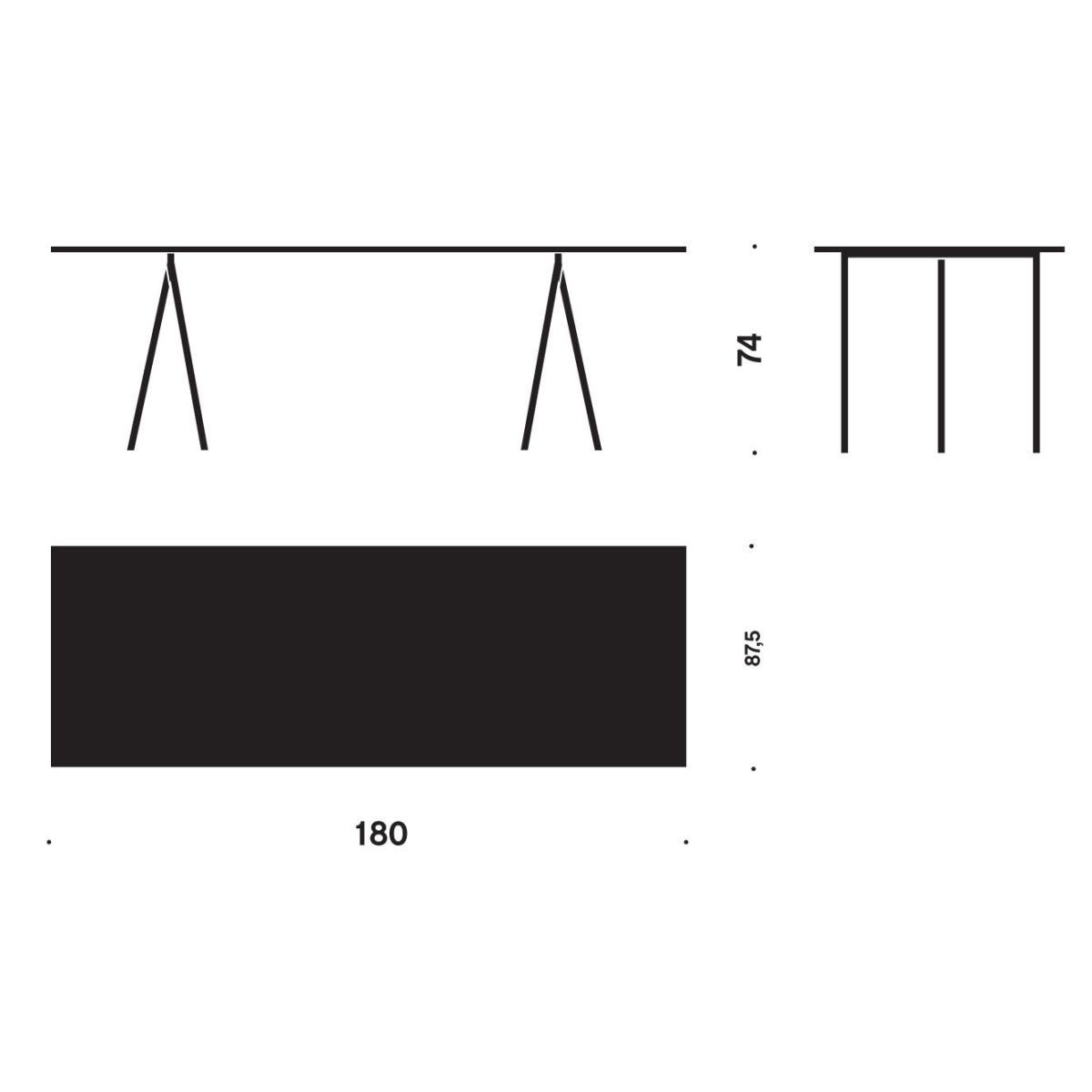 Loop Rectangular table - L 180 cm by Hay White – image 3