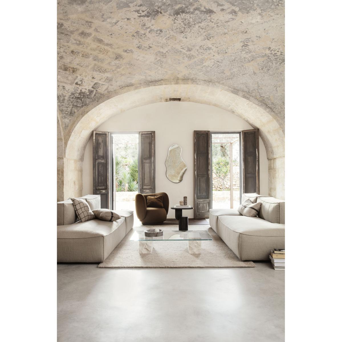 Mineral Coffee table - / 120 x 70 cm - Marble & glass by Ferm Living White/Transparent – image 3