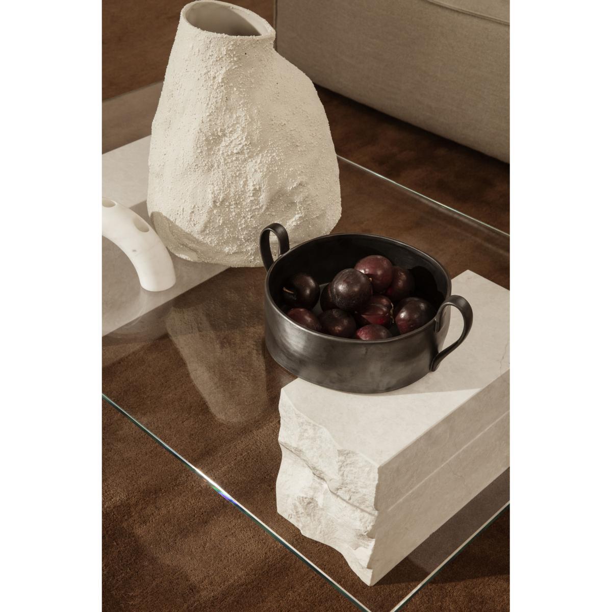 Mineral Coffee table - / 120 x 70 cm - Marble & glass by Ferm Living White/Transparent – image 5