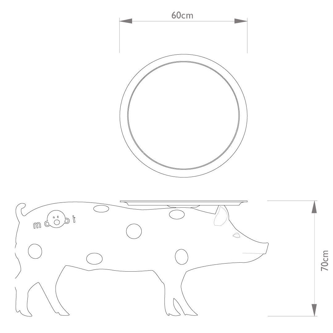 Pig table Coffee table by Moooi Black – image 5