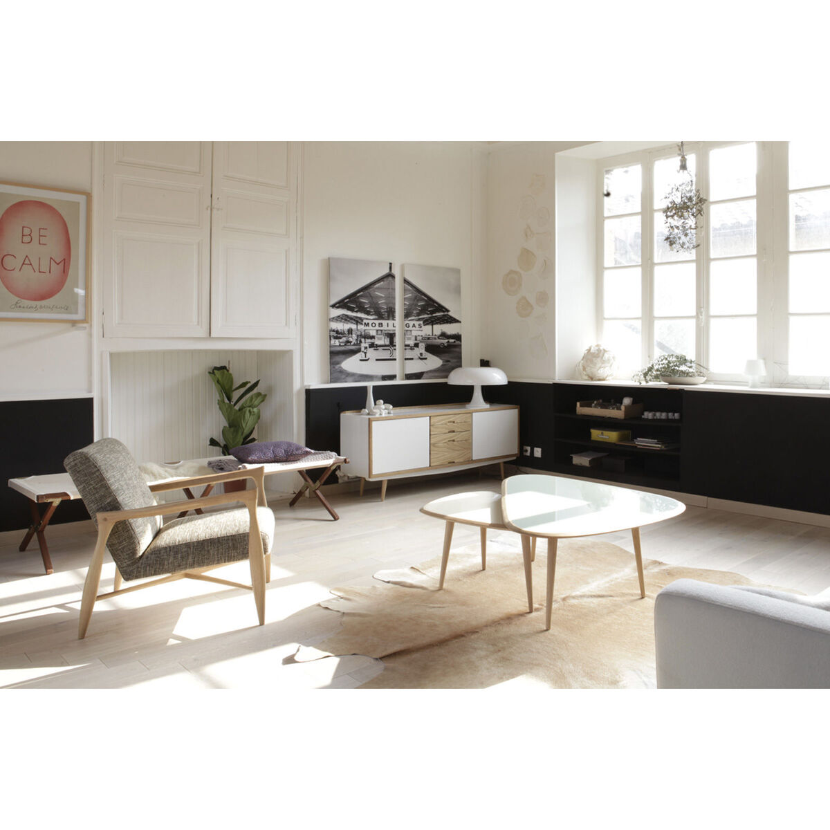 Small Coffee table - / Marble - 85 x 53 cm by RED Edition White/Natural wood – image 5