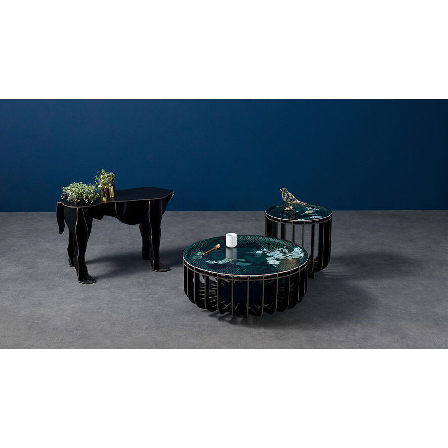 Medusa Small Coffee table - / Ø 39 x H 42 cm - Detachable top by Ibride Black – image 4