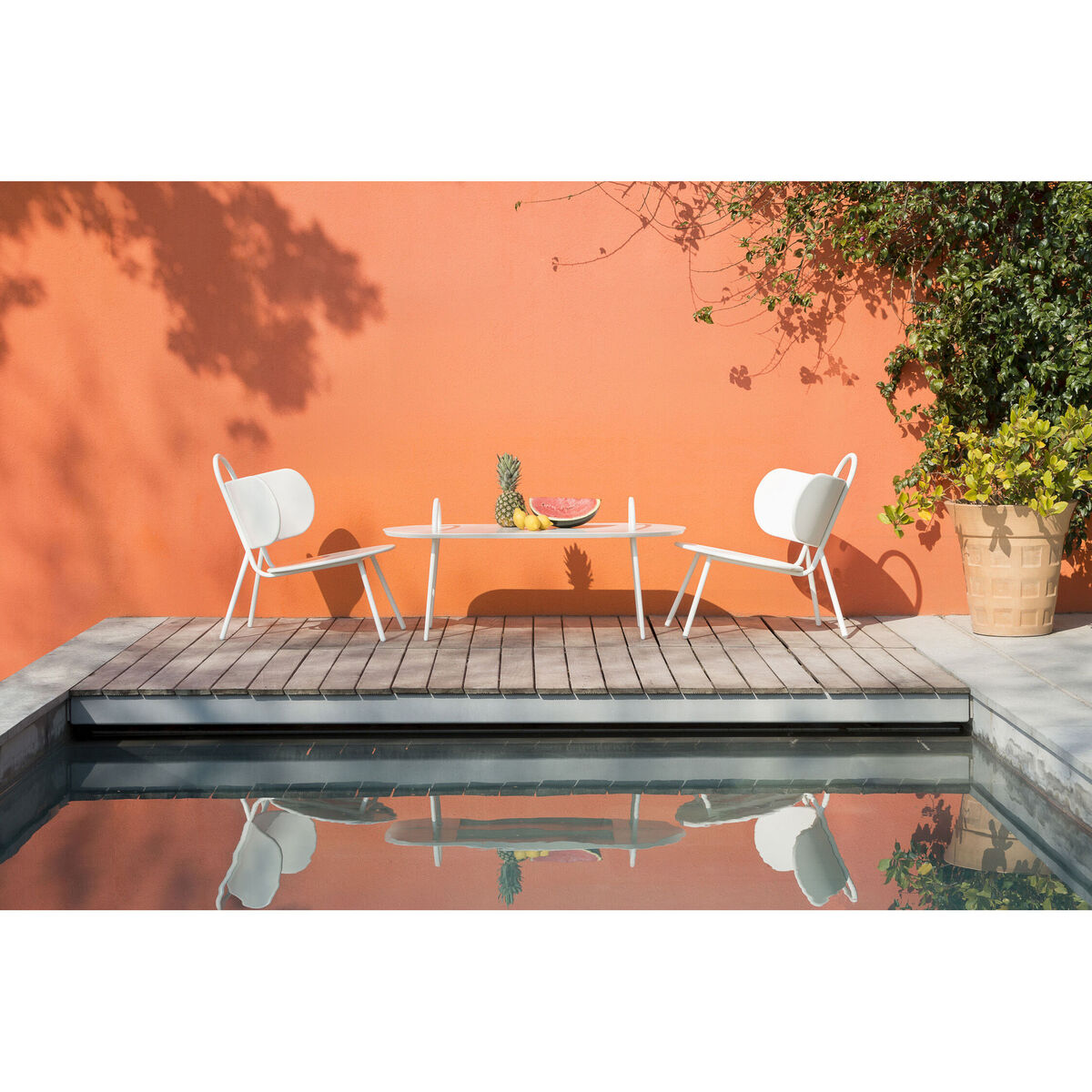 Swim Coffee table - / Metal - 118 x 52.5 cm by Bibelo White/Beige – image 3