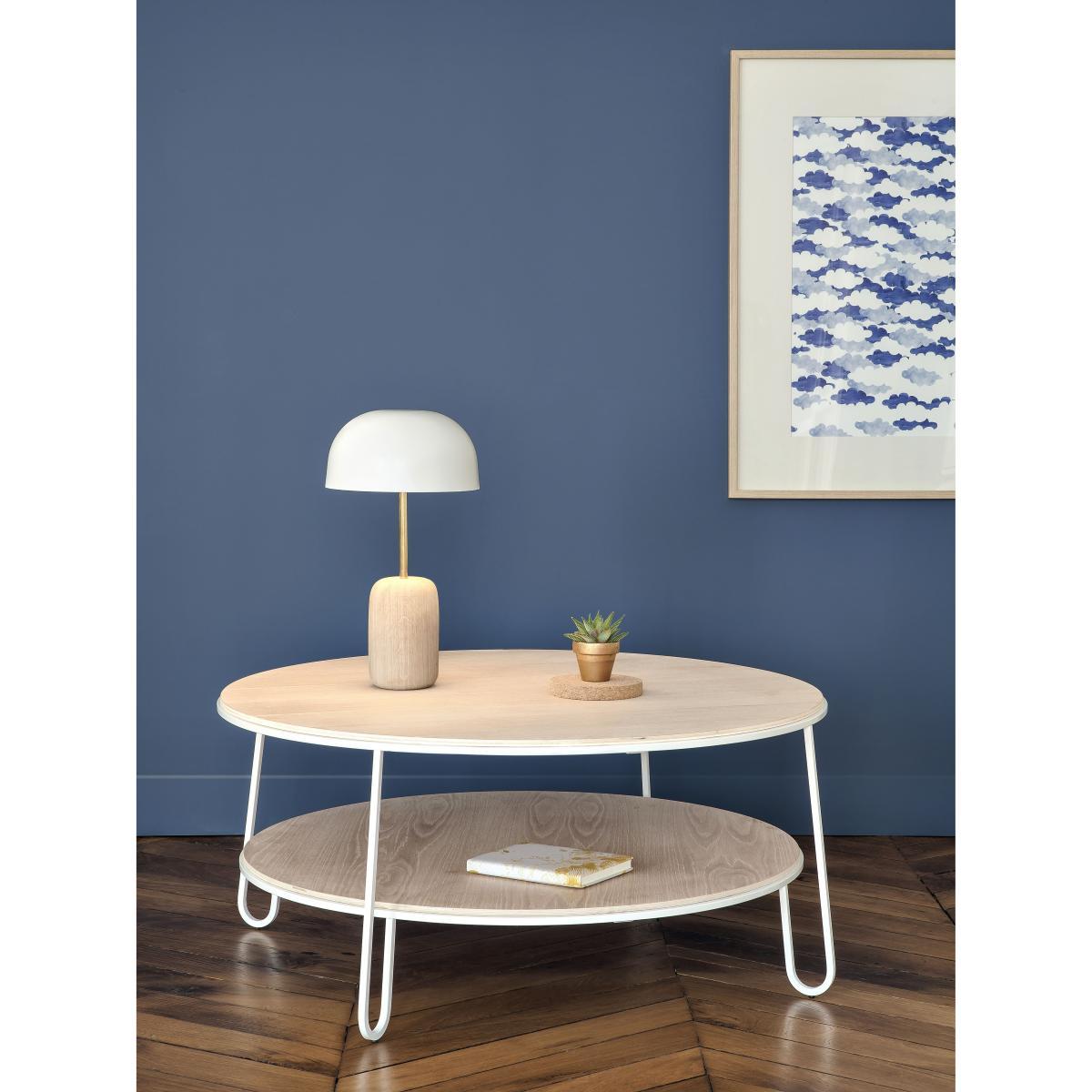 Eugénie Large Coffee table - / Oak - Ø 90 by Hartô Grey/Natural wood – image 2