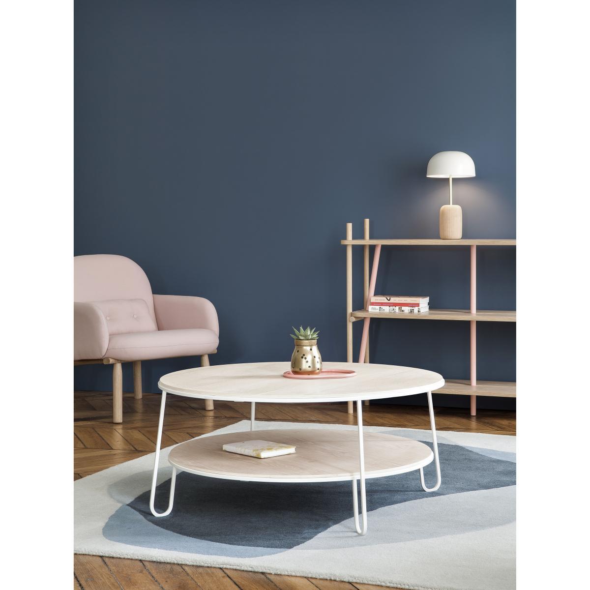 Eugénie Large Coffee table - / Oak - Ø 90 by Hartô Grey/Natural wood – image 3