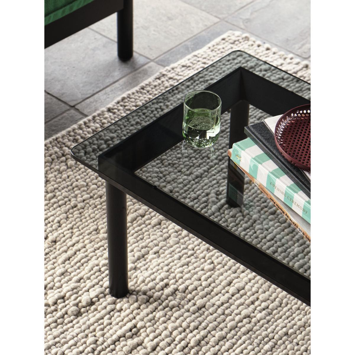 Kofi Coffee table - / 140 x 50 cm - Glass & wood by Hay Black – image 2