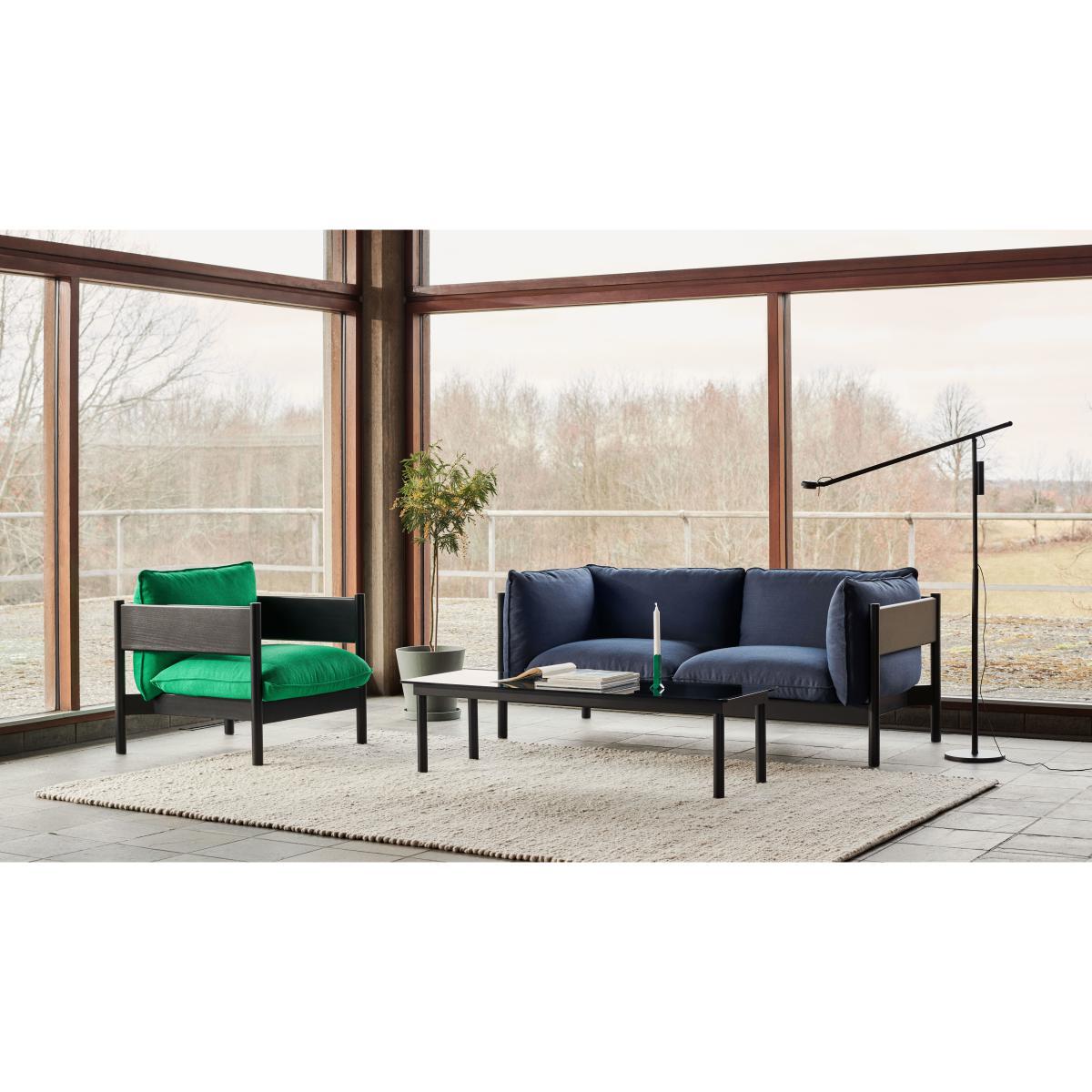 Kofi Coffee table - / 140 x 50 cm - Glass & wood by Hay Black – image 4