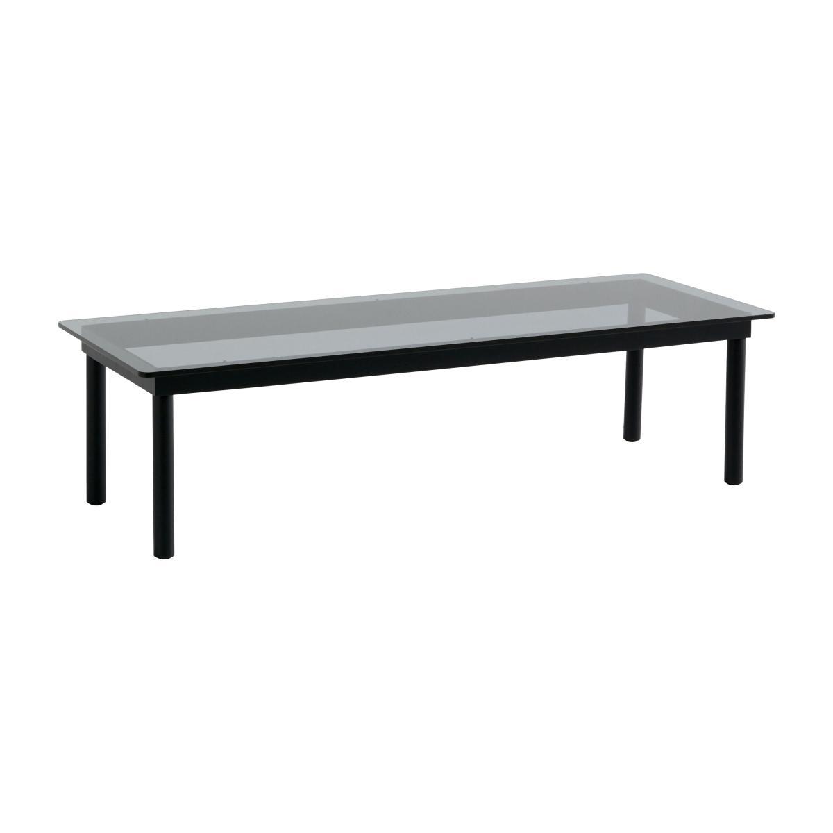 Kofi Coffee table - / 140 x 50 cm - Glass & wood by Hay Black – image 1