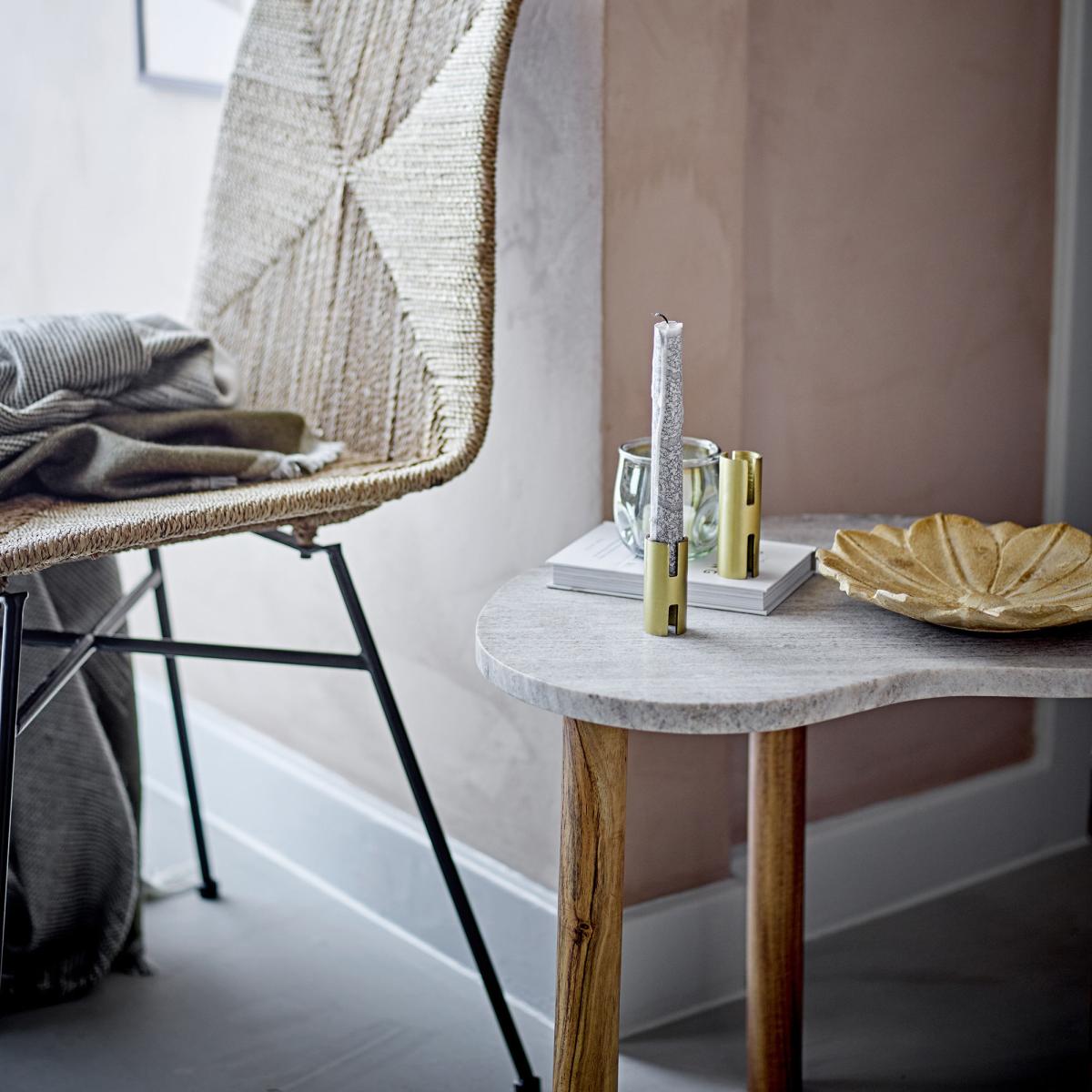 Vigdis Coffee table stone beige / Marble & wood - 51 x 38 x H 43 cm - Bloomingville – image 2