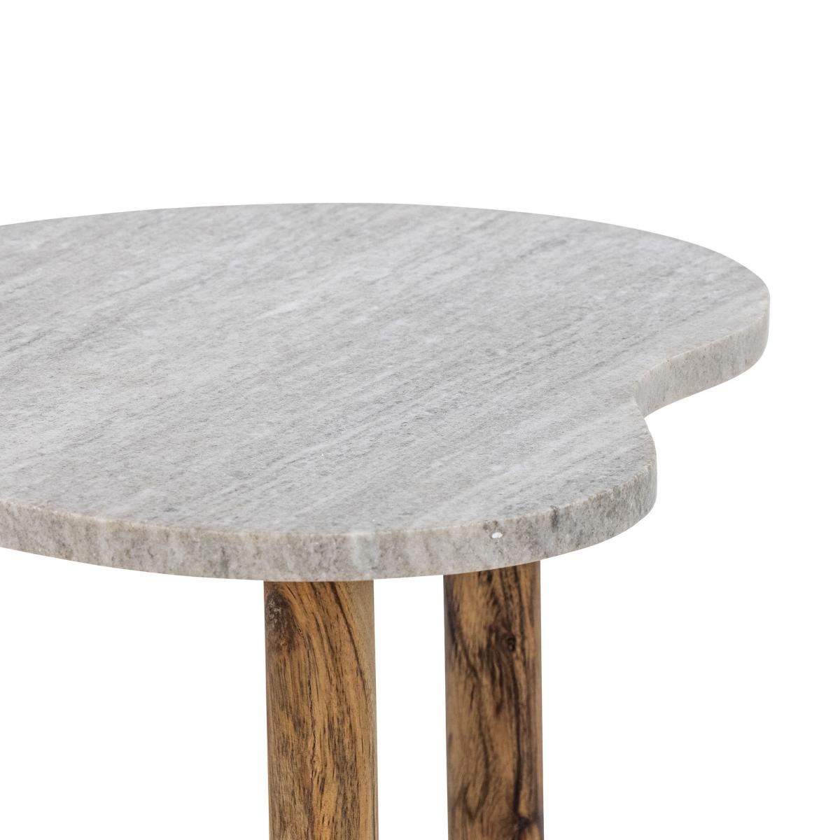 Vigdis Coffee table stone beige / Marble & wood - 51 x 38 x H 43 cm - Bloomingville – image 3