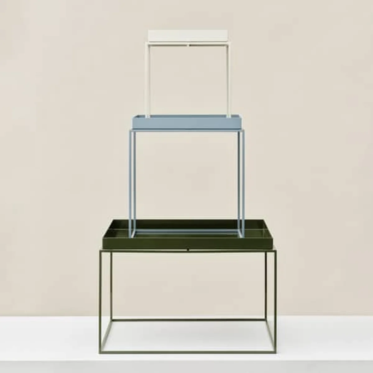 Tray Coffee table metal green / 60 x 60 x H 39 cm - Hay – image 2