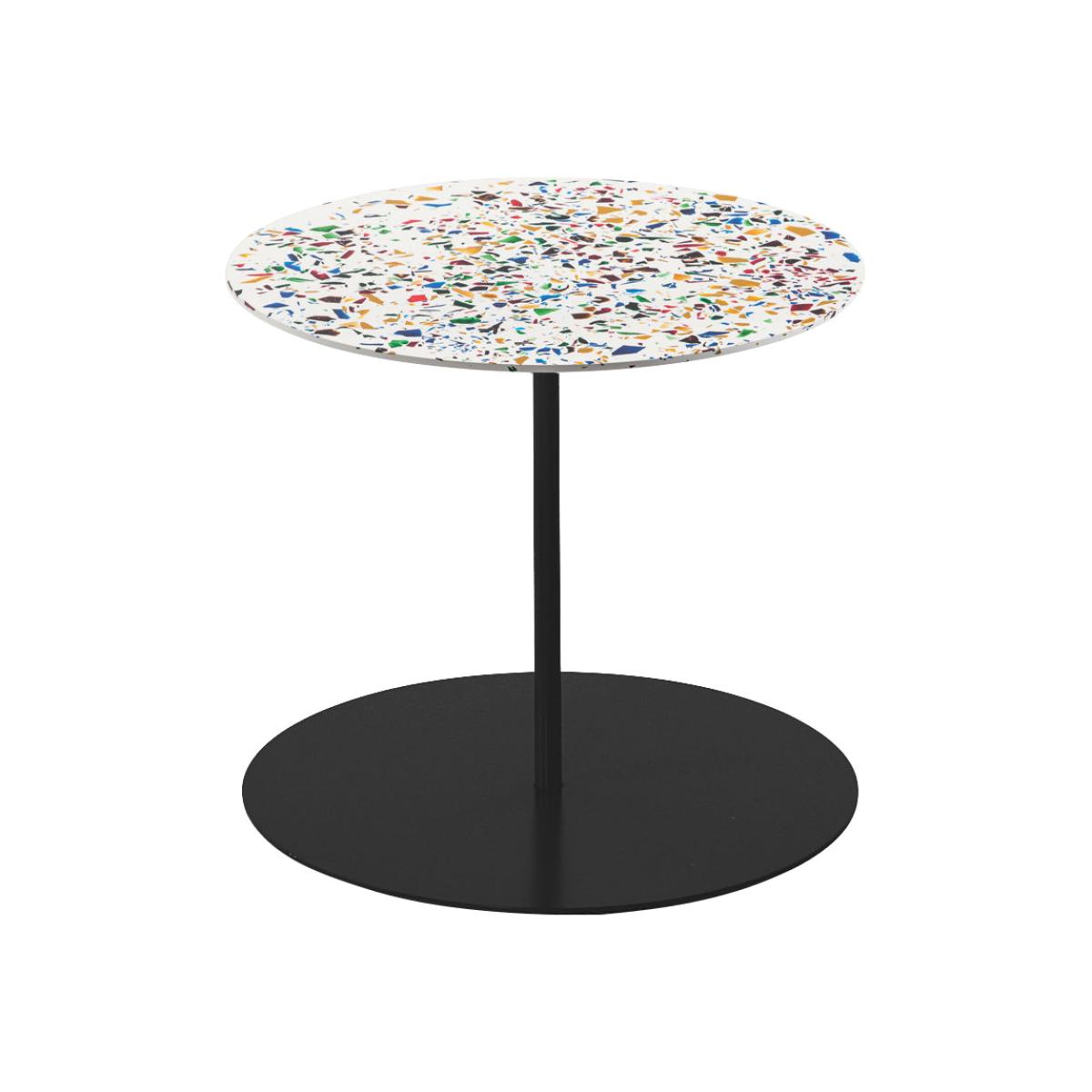Gong Terrazzo Coffee table - / Giulio Cappellini, 2004 - Ø 50 x H 42 cm / Metal by Cappellini Multicoloured – image 1