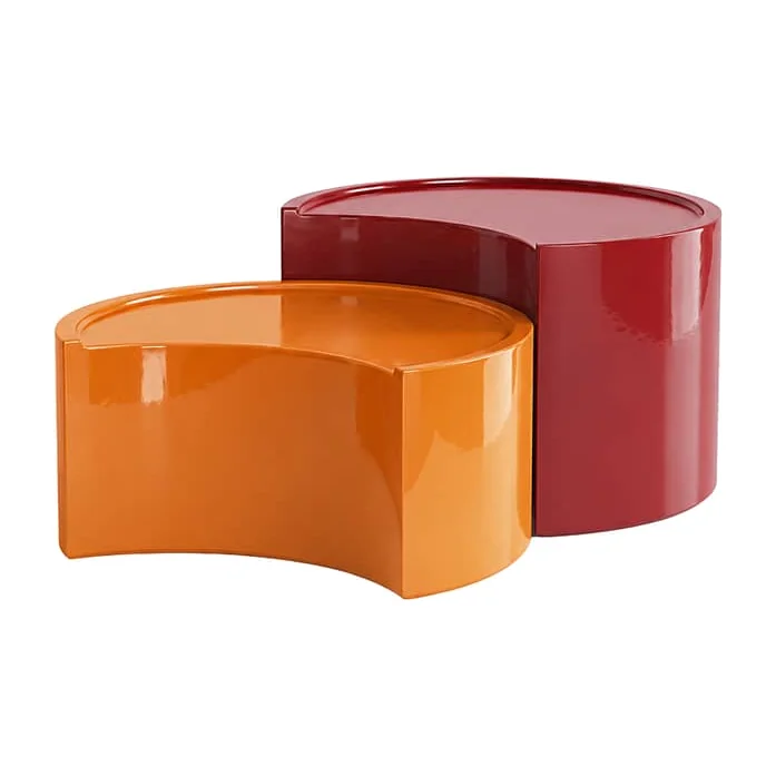 Low Bol Coffee table plastic material multicoloured / Set of 2 - Ø 60 x H 28 + Ø 60 x H 38 cm - Zanotta – image 1