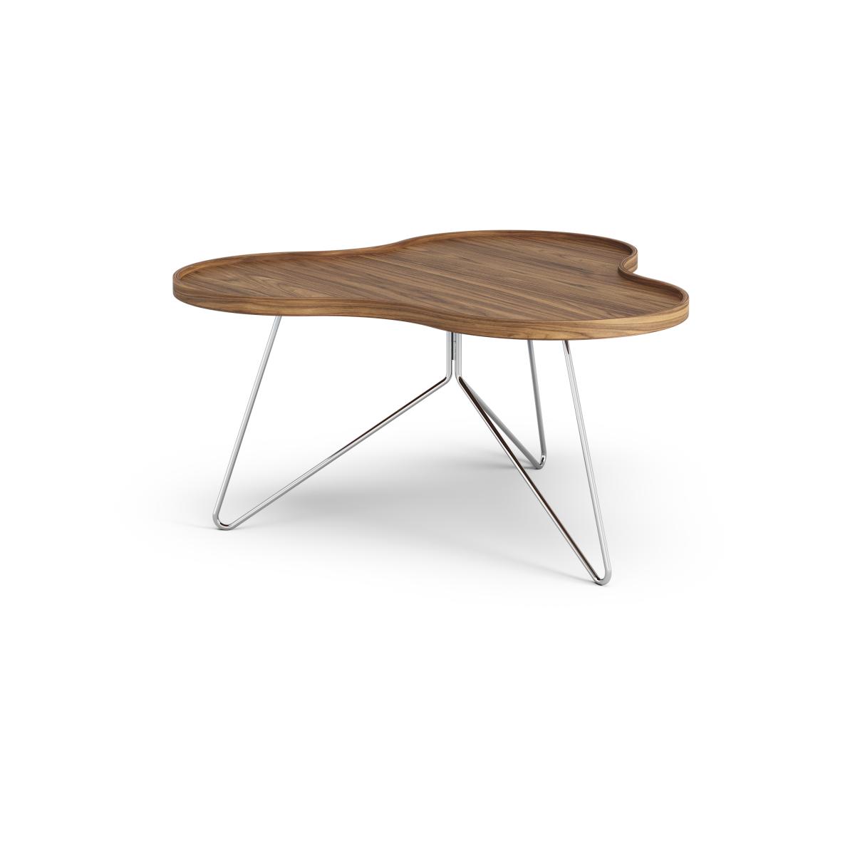 Swedese Flower mono table Special Edition 84x90 cm H45 cm-lacquered walnut-chromed steel – image 2