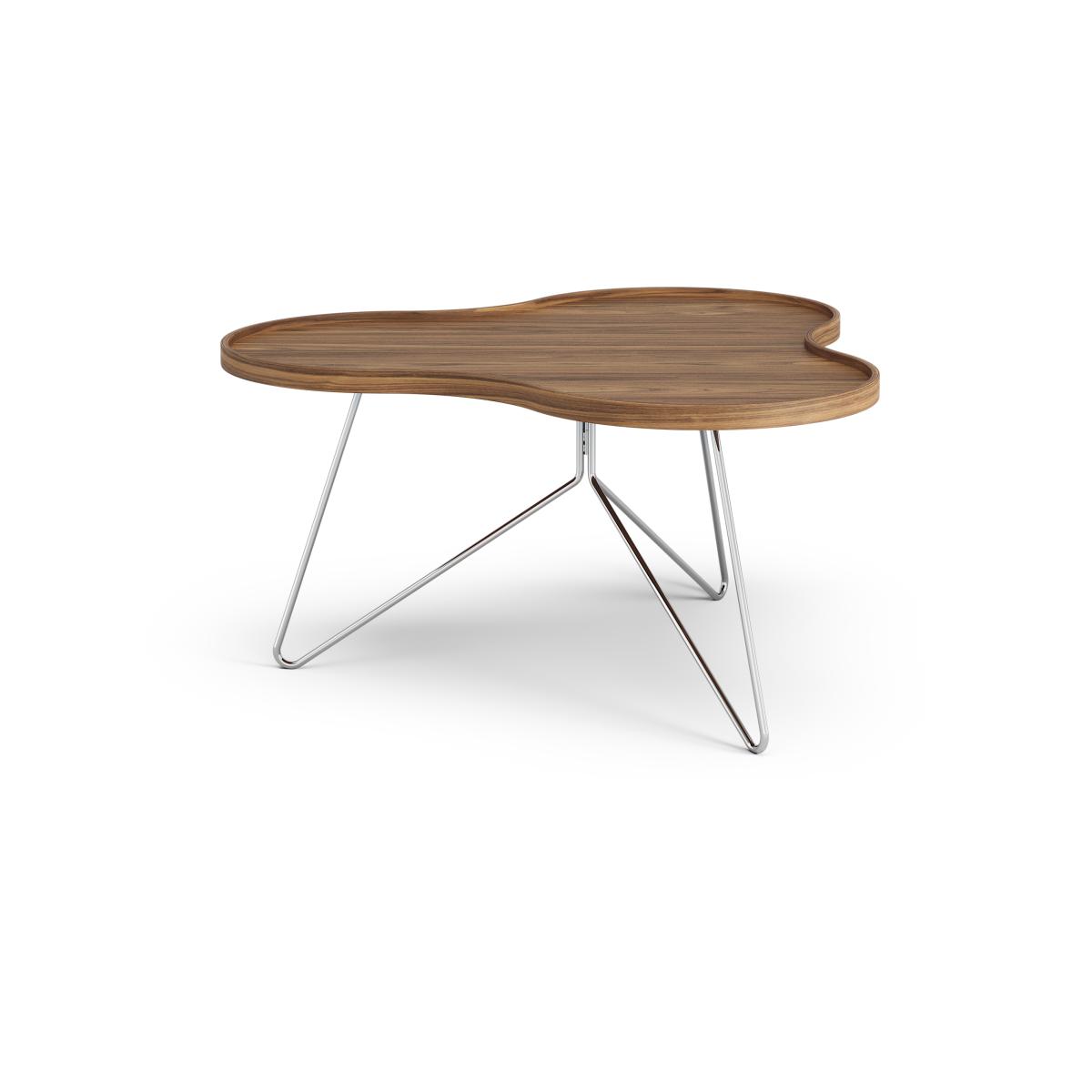 Swedese Flower mono table Special Edition 84x90 cm H45 cm-lacquered walnut-chromed steel – image 3