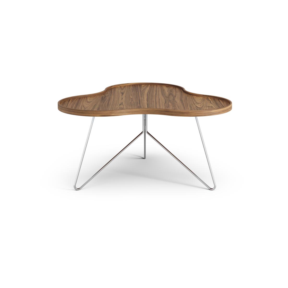 Swedese Flower mono table Special Edition 84x90 cm H45 cm-lacquered walnut-chromed steel – image 6