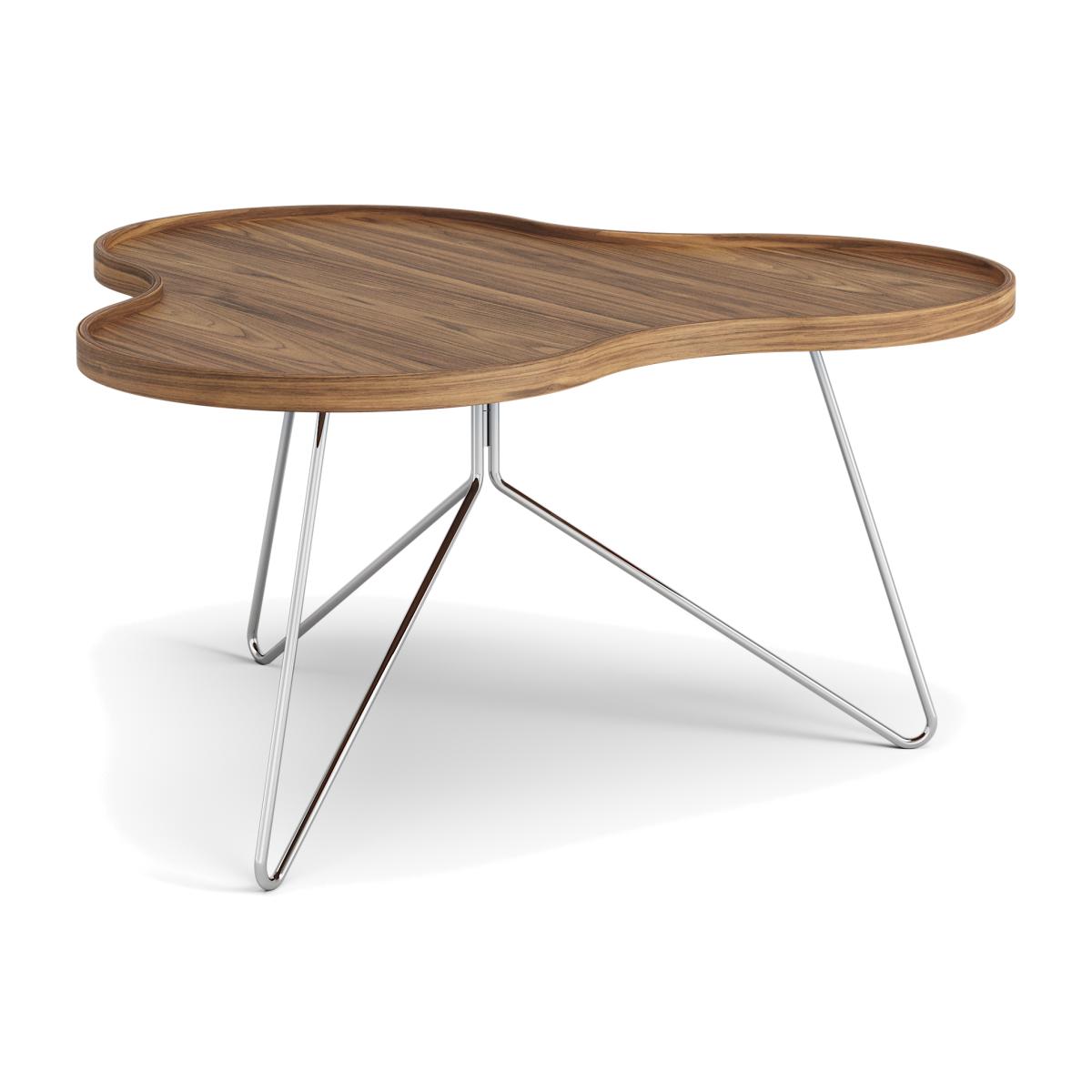 Swedese Flower mono table Special Edition 84x90 cm H45 cm-lacquered walnut-chromed steel – image 1