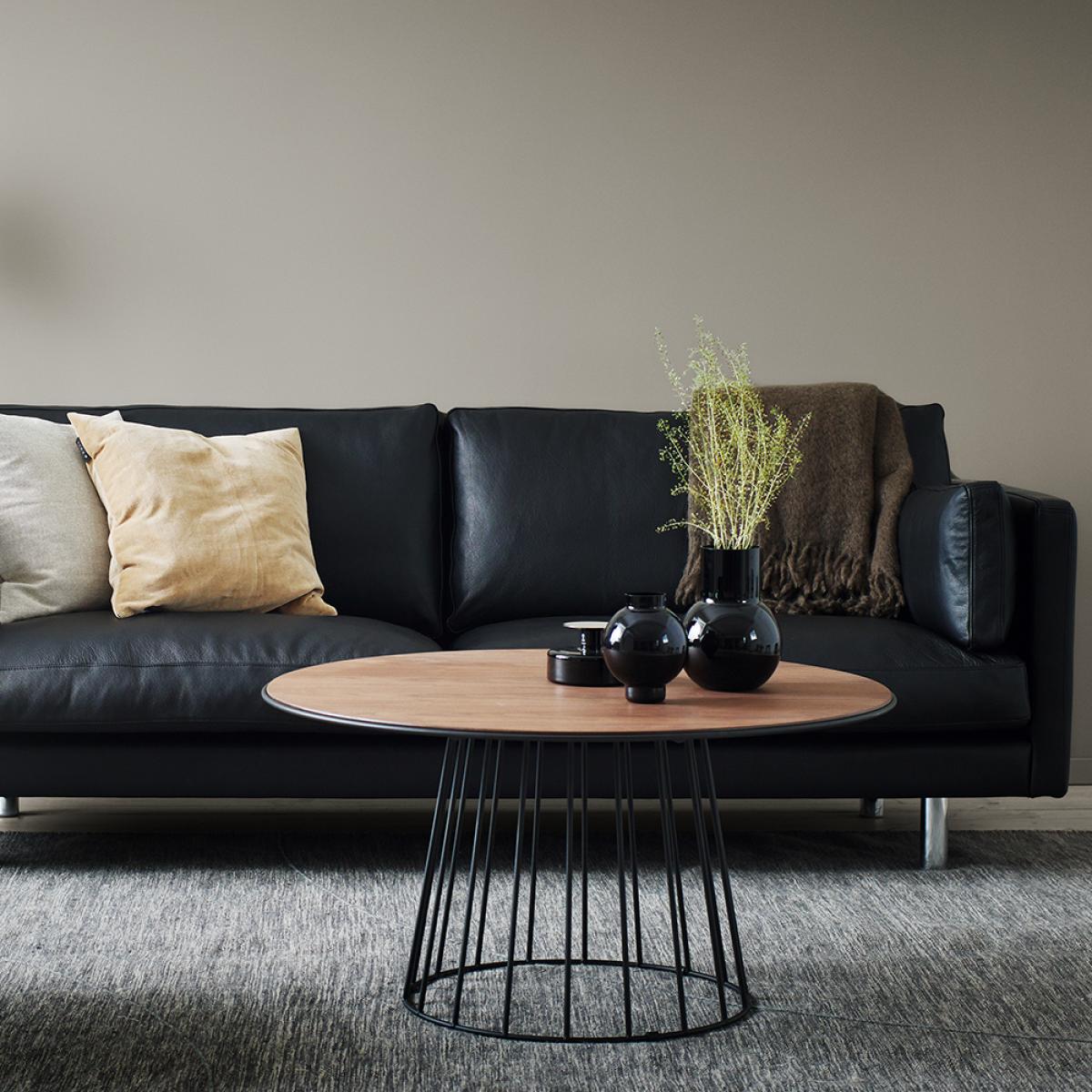 1898 Lidhem coffee table Ø90 cm Black lacquered oak – image 2