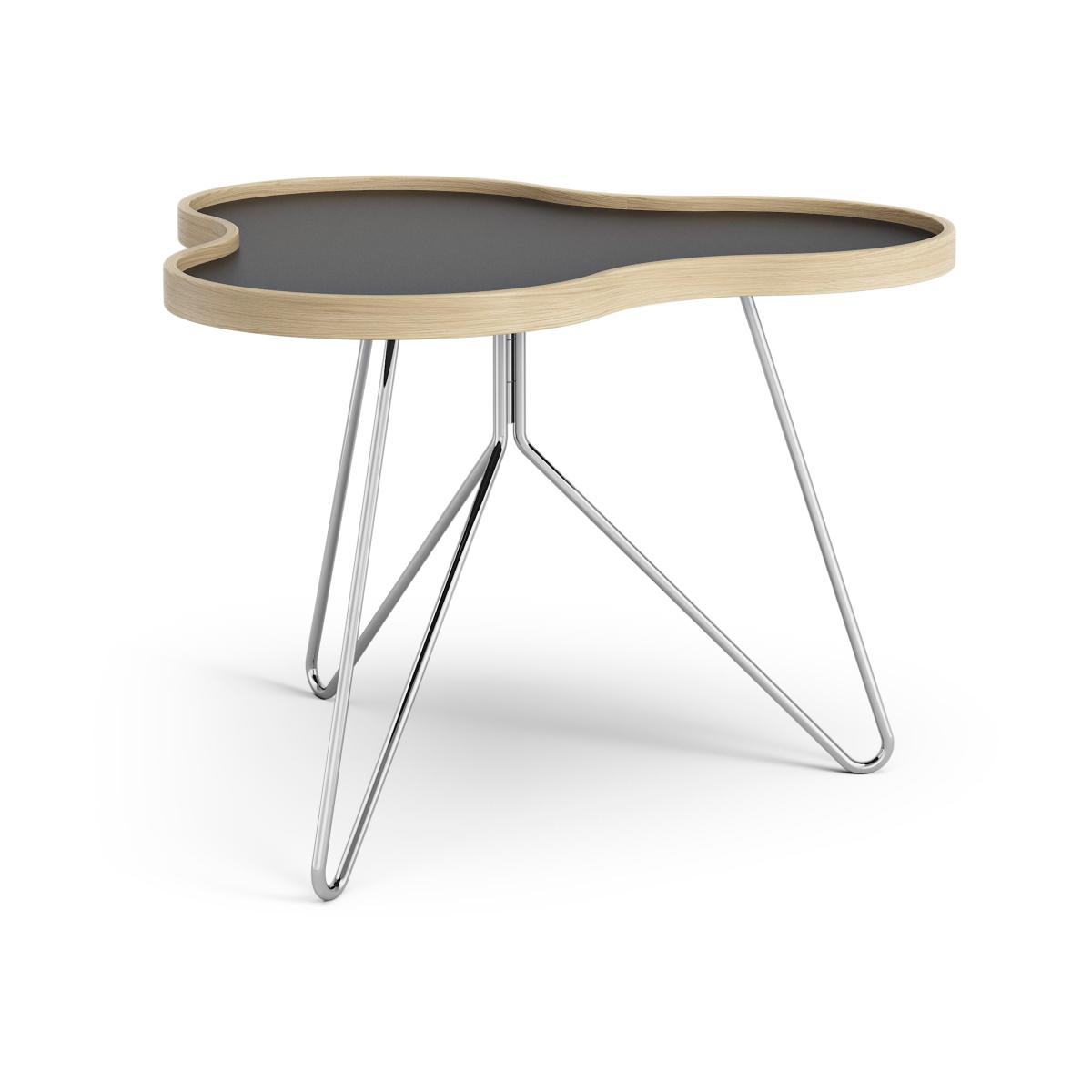Swedese Flower table 62x66 cm 45 cm Black-oak edge-chrome base – image 2