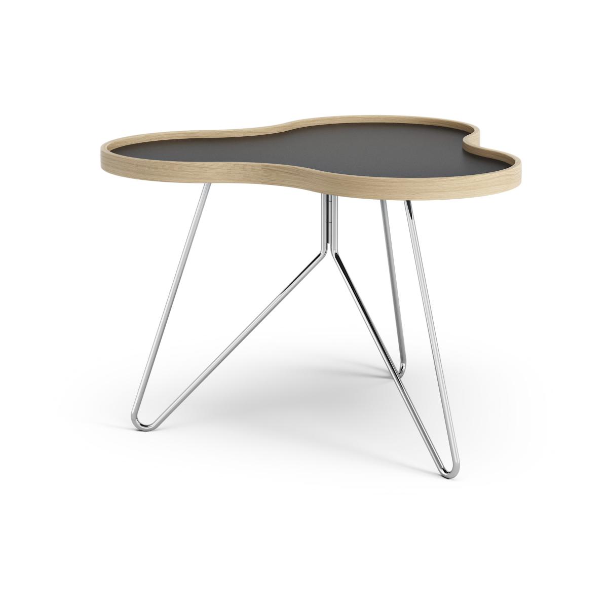 Swedese Flower table 62x66 cm 45 cm Black-oak edge-chrome base – image 3