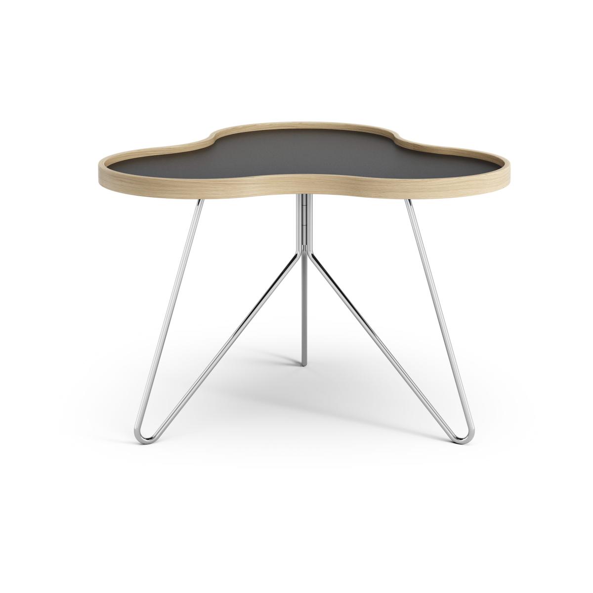 Swedese Flower table 62x66 cm 45 cm Black-oak edge-chrome base – image 4