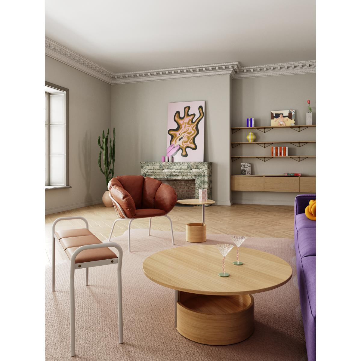 Maze Parasol L coffee table Ø90 cm Oak – image 5
