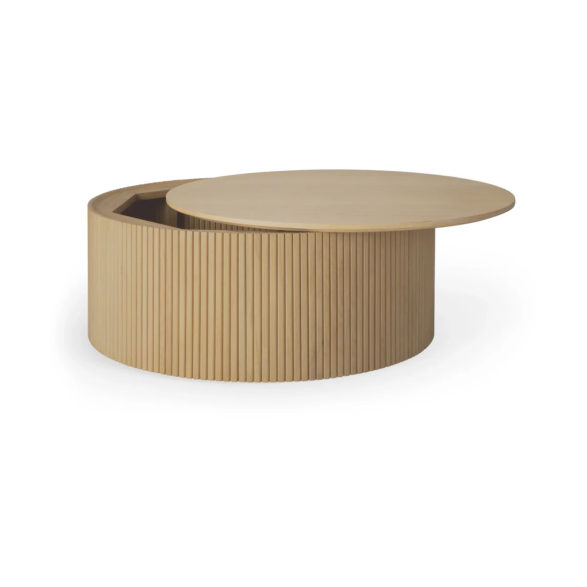 Ethnicraft Roller Max round coffee table Oak Ø80 cm – image 2