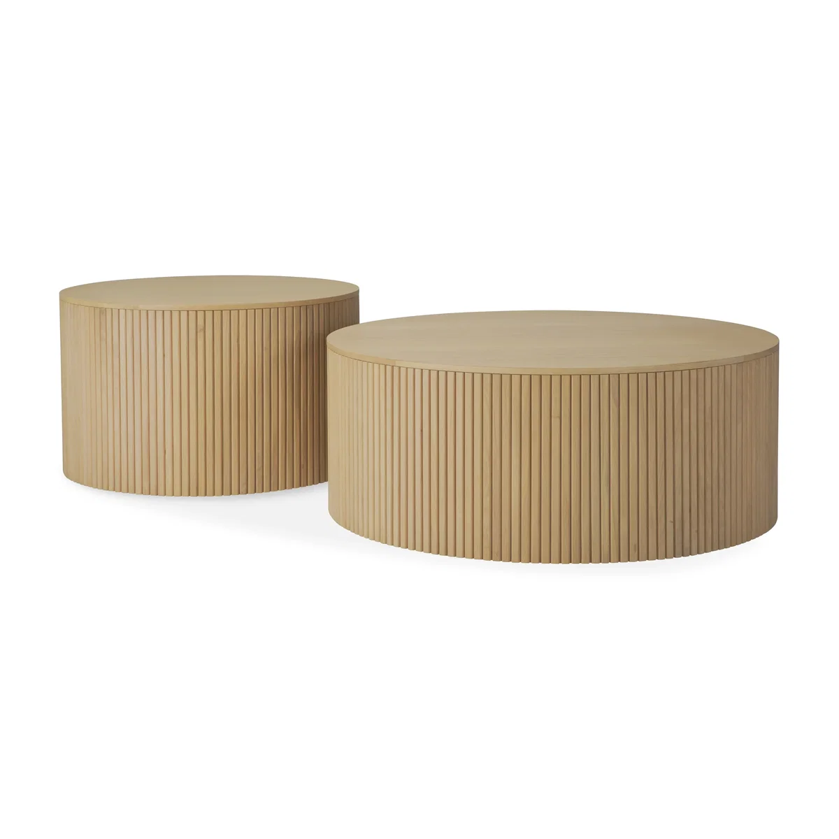 Ethnicraft Roller Max round coffee table Oak Ø80 cm – image 4