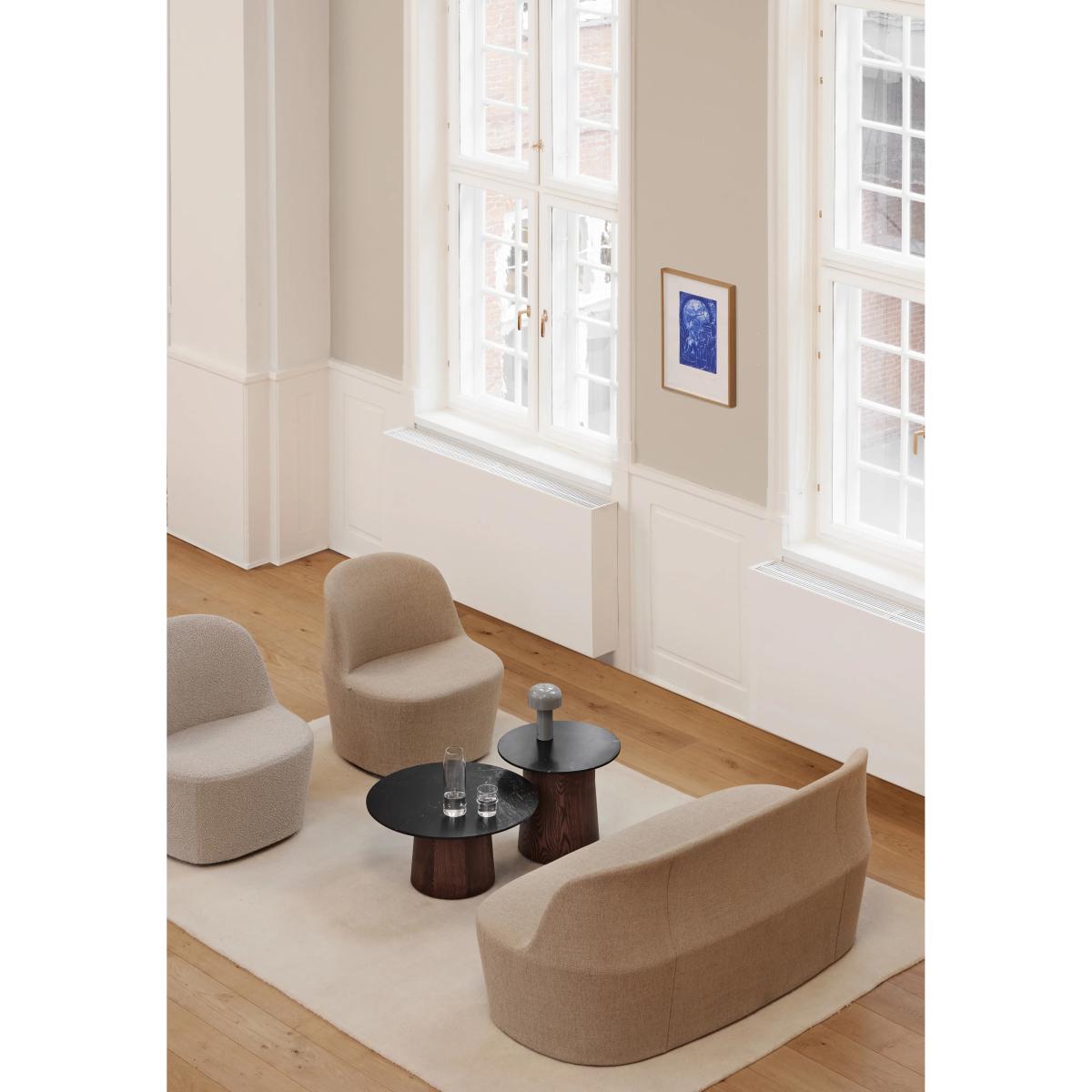 Fredericia Furniture Niveau coffee table Ø61cm Black Marquina-ash brown stained – image 3