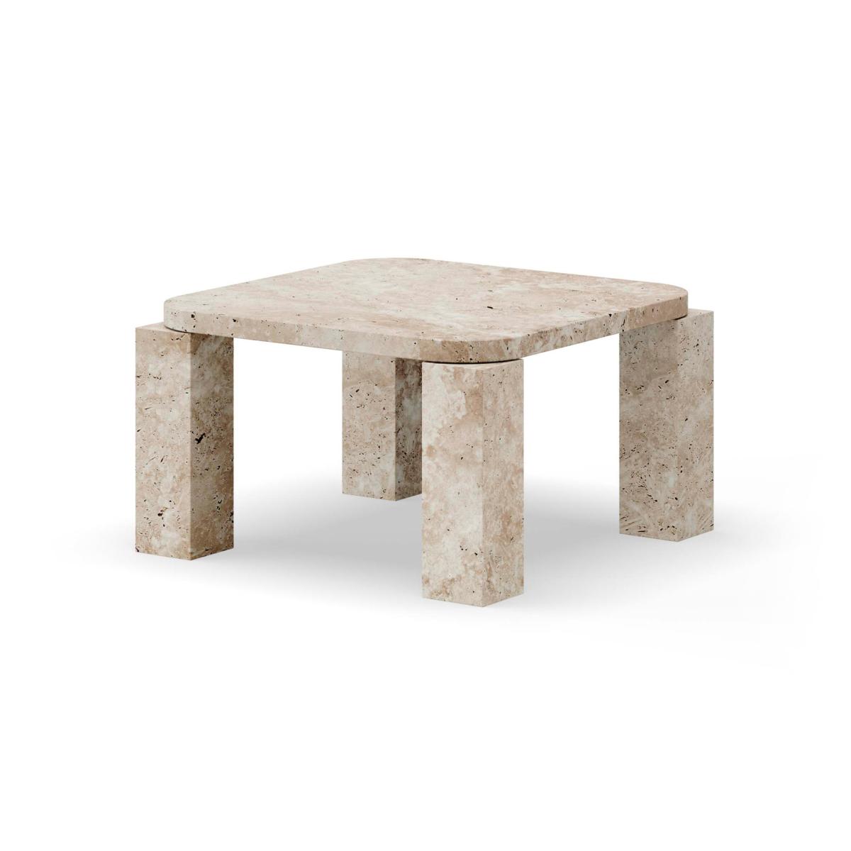 New Works Atlas coffee table 60x60 cm Unfilled Travertine – image 2