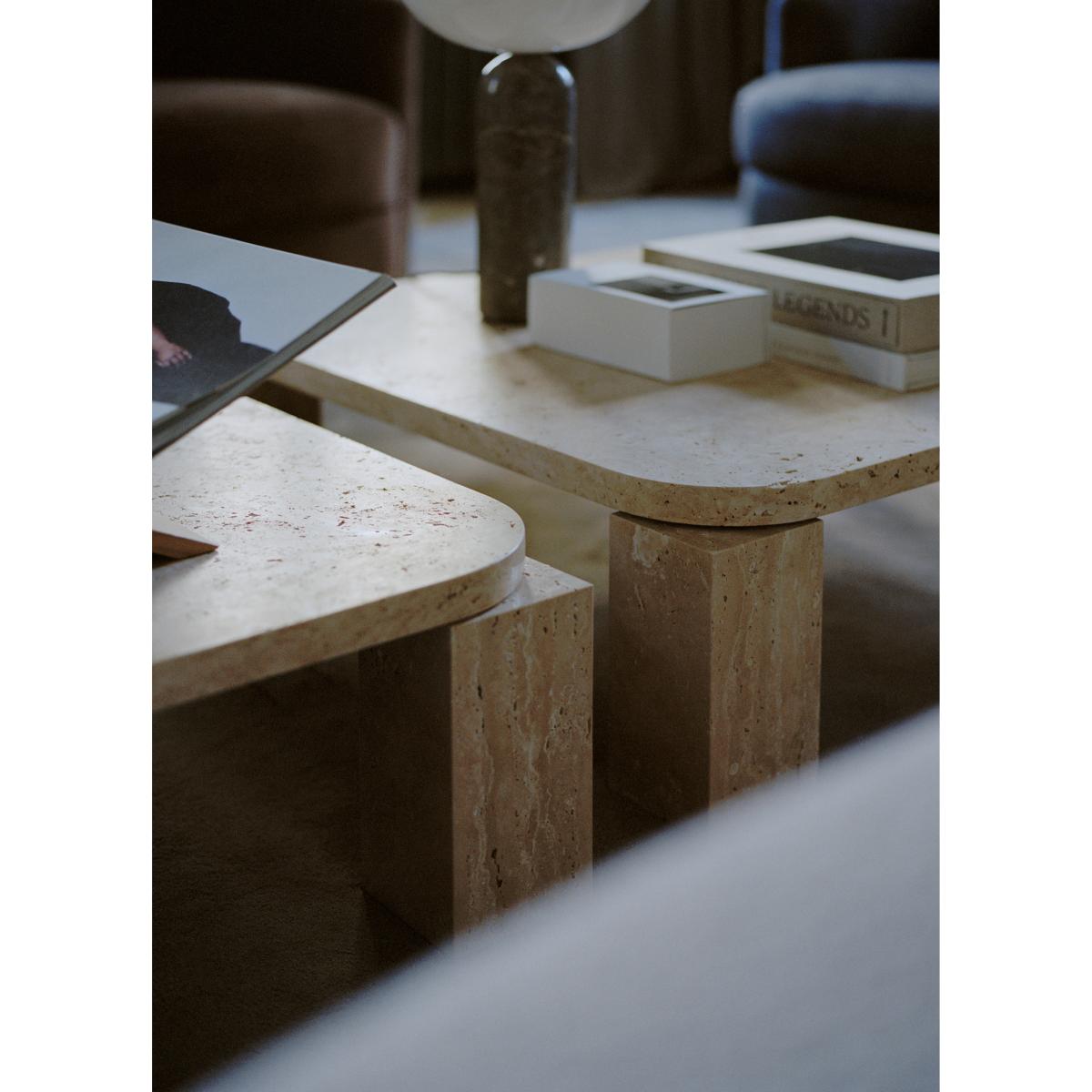 New Works Atlas coffee table 60x60 cm Unfilled Travertine – image 4