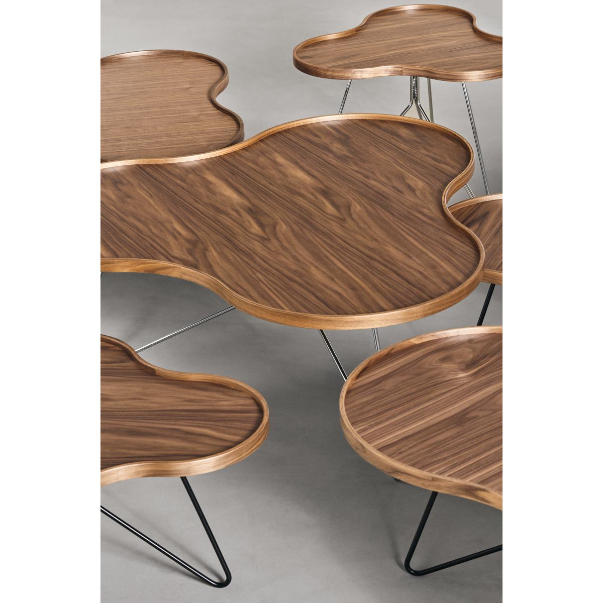 Swedese Flower mono table Special Edition 107x114 cm H45 cm-lacquered walnut-black lacquered steel – image 2