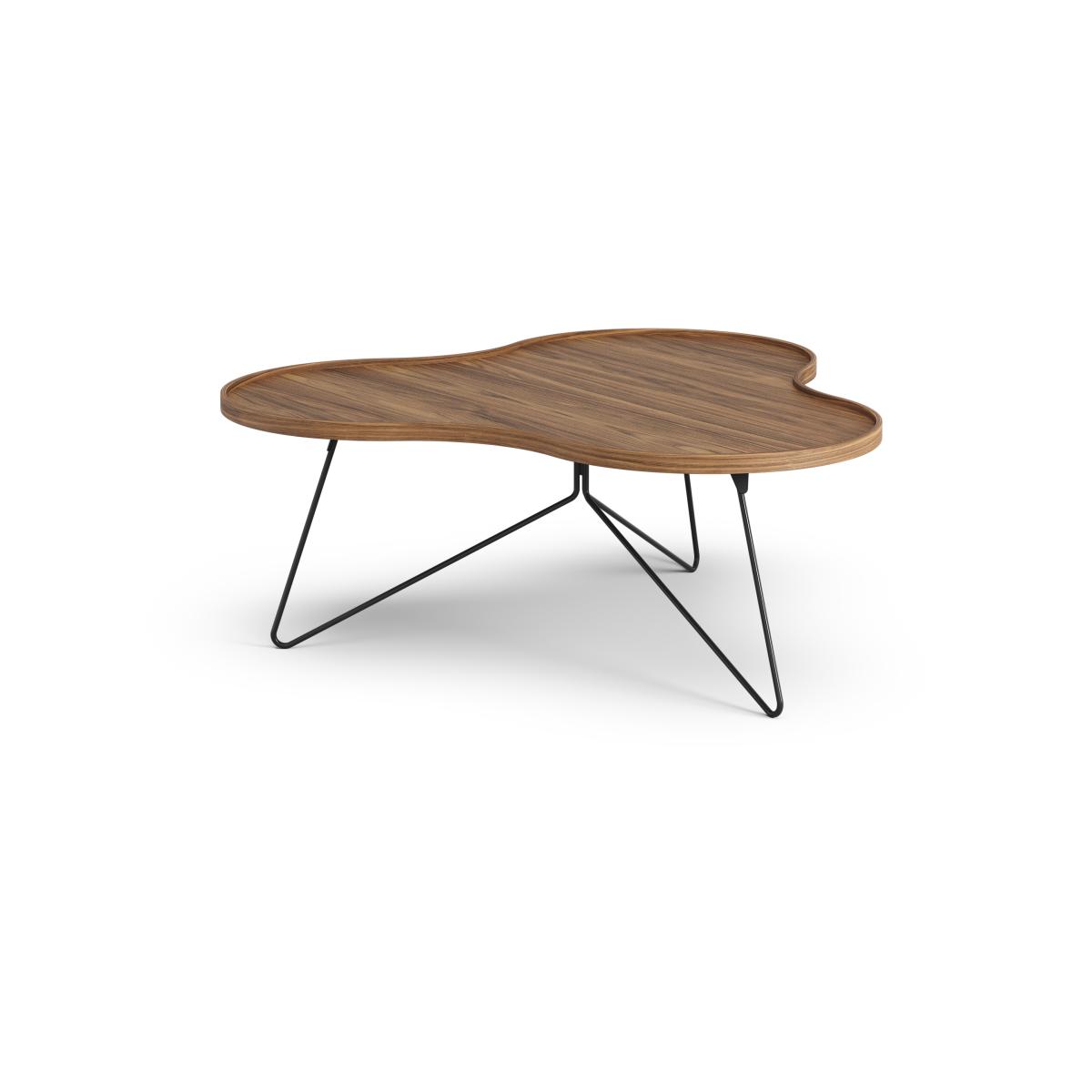 Swedese Flower mono table Special Edition 107x114 cm H45 cm-lacquered walnut-black lacquered steel – image 3