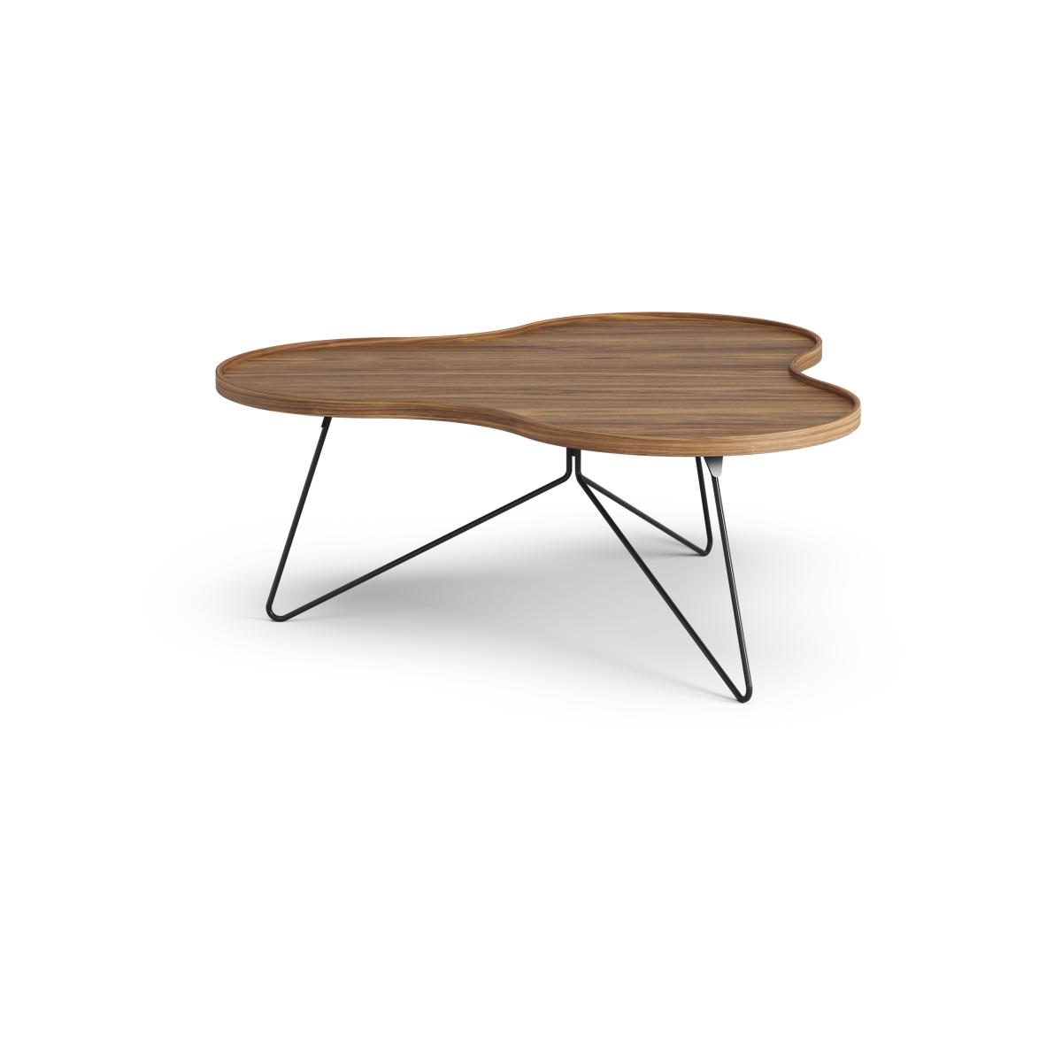 Swedese Flower mono table Special Edition 107x114 cm H45 cm-lacquered walnut-black lacquered steel – image 4