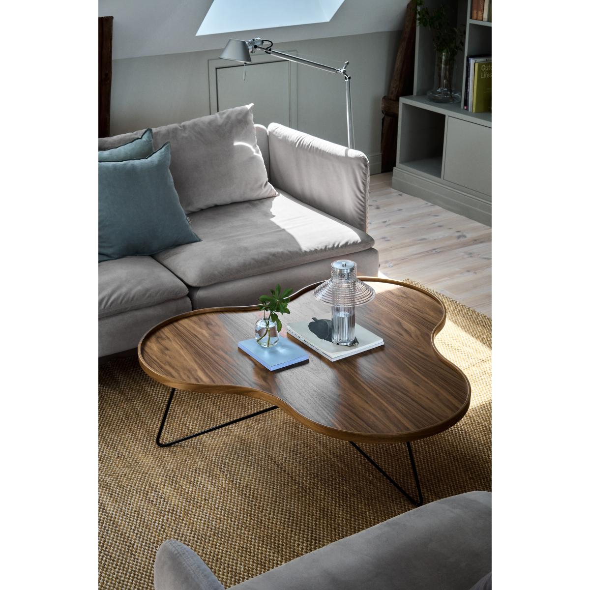 Swedese Flower mono table Special Edition 107x114 cm H45 cm-lacquered walnut-black lacquered steel – image 6