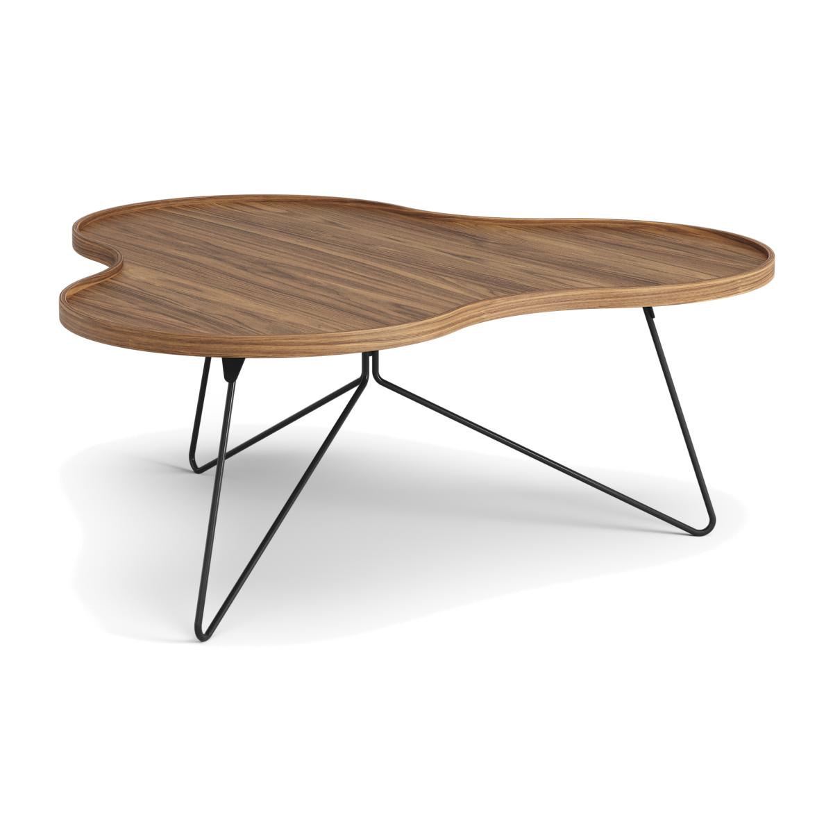 Swedese Flower mono table Special Edition 107x114 cm H45 cm-lacquered walnut-black lacquered steel – image 1