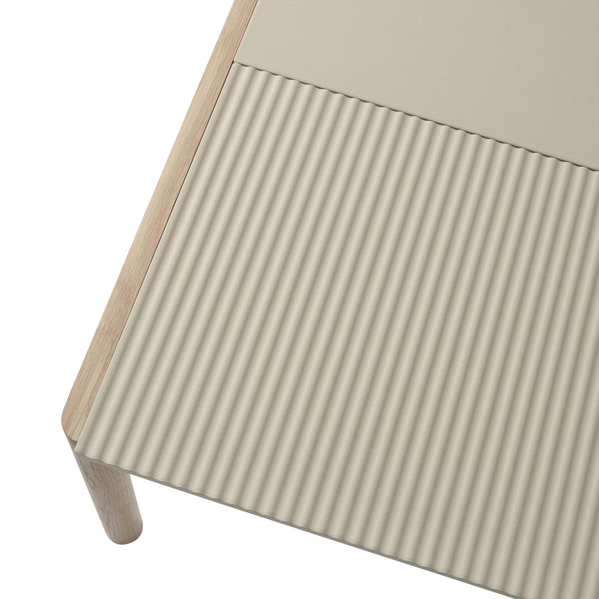 Muuto Couple 1 Plain-1 Wavy coffee table 80x84x40 cm Sand-oak – image 2