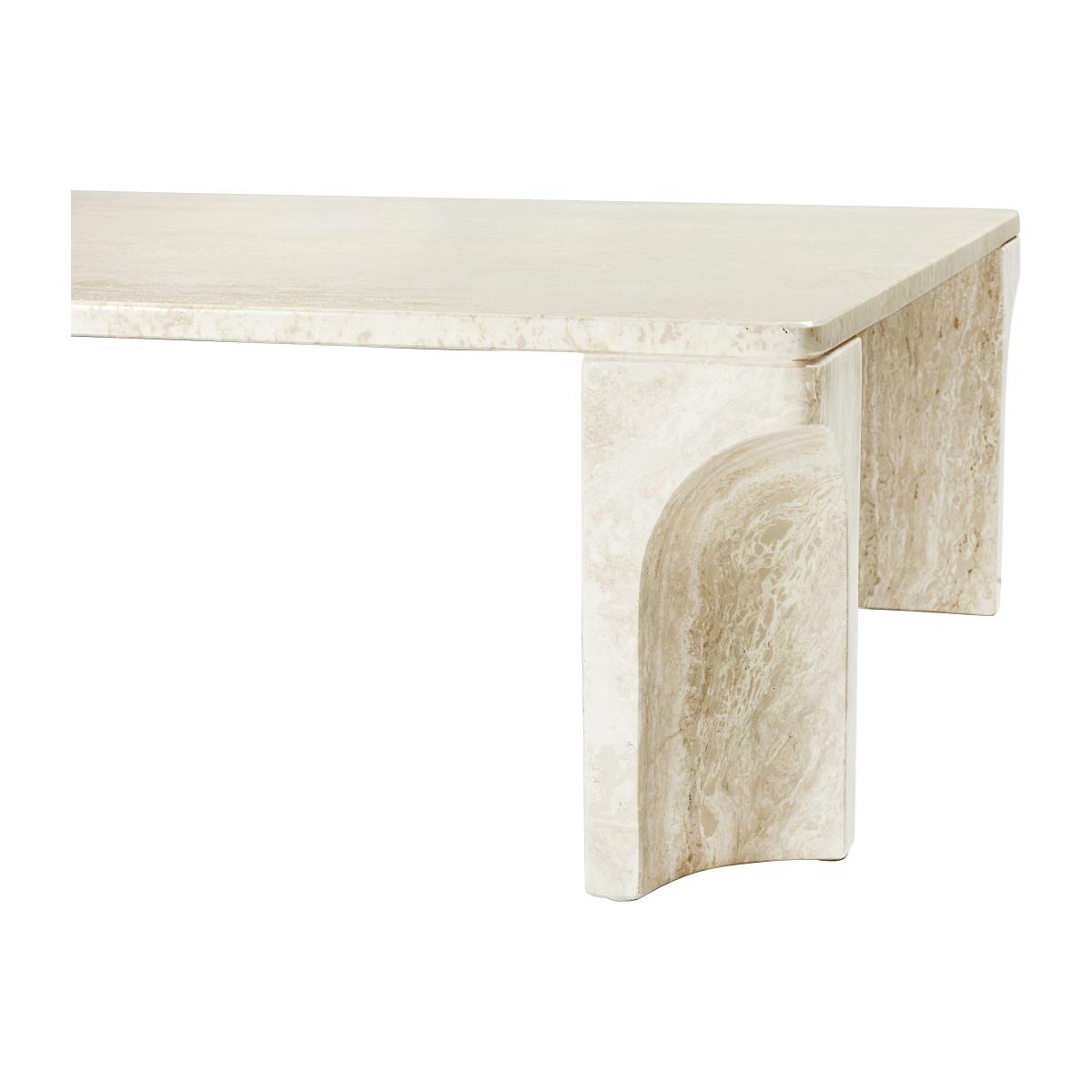 Gubi Doric coffee table 80x140 cm Neutral white-travertine – image 3