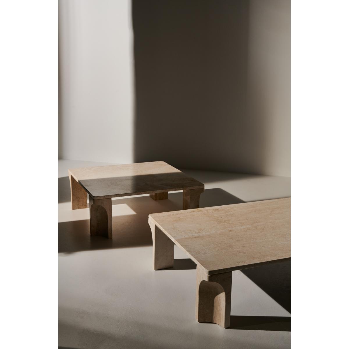 Gubi Doric coffee table 80x140 cm Neutral white-travertine – image 5